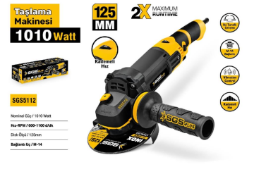Sgs SGS5112 Devir Ayarlı Avuç Taşlama 1010w 125mm
