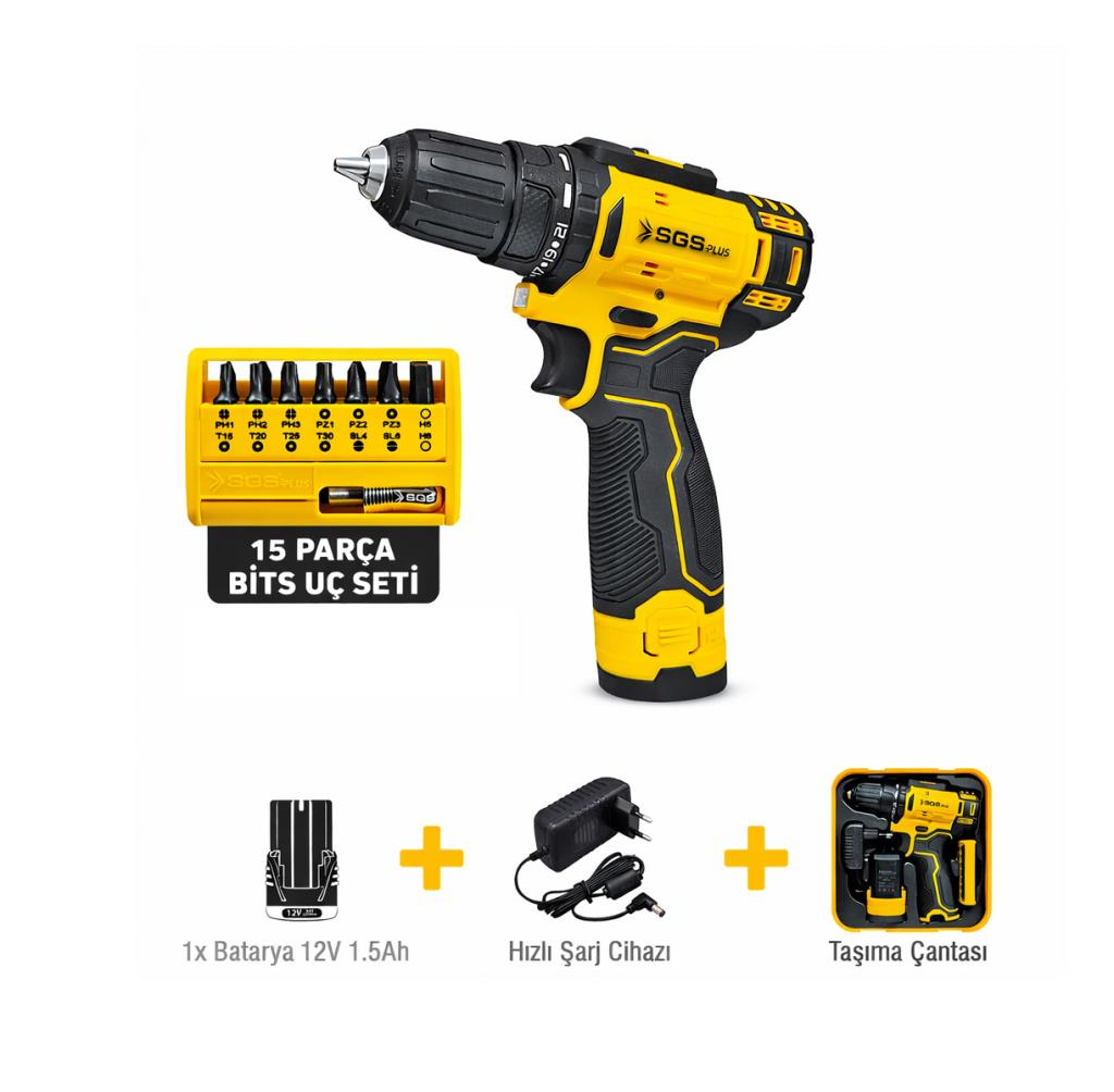 Sgs SGS5147 Tek Akülü 1.5 Ah 12v Vidalama Makinesi