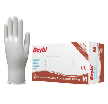 Beybi Lateks Pudrasız Muayene Eldiveni M 100 Lü