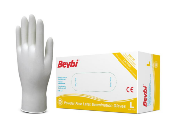 Beybi Lateks Pudrasız Muayene Eldiveni L 100 Lü