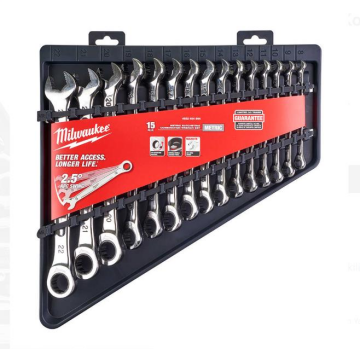 Milwaukee Kombine Cırcırlı Anahtar Seti 15 Parça