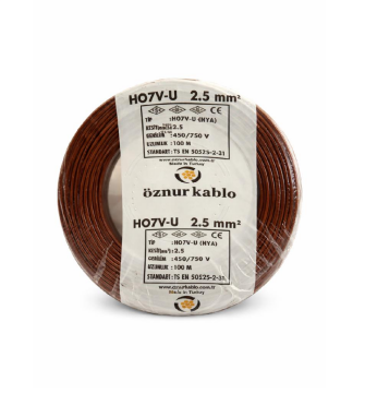 Öznur 2,5 Mm2 Nya Kablo Tek Damar Kahve 100mt
