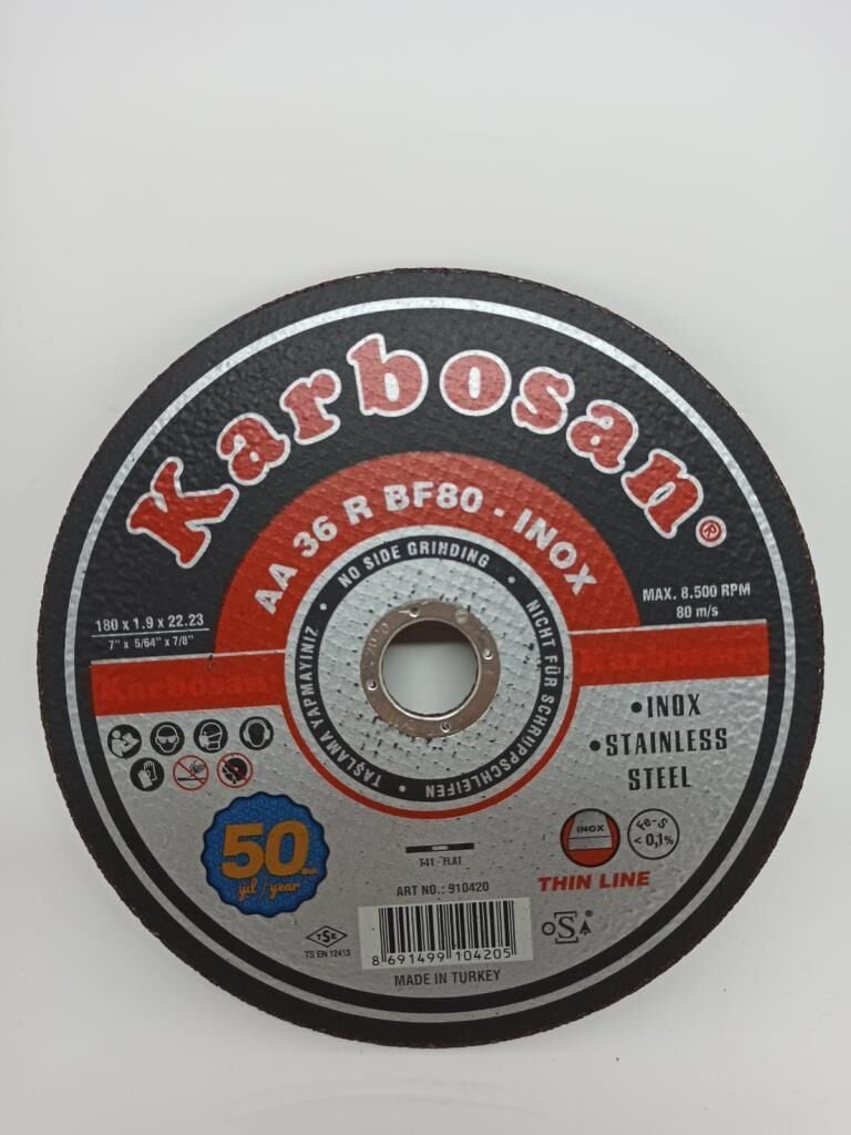 Karbosan İnox Thinline Kesici 180X1.9X22/910420