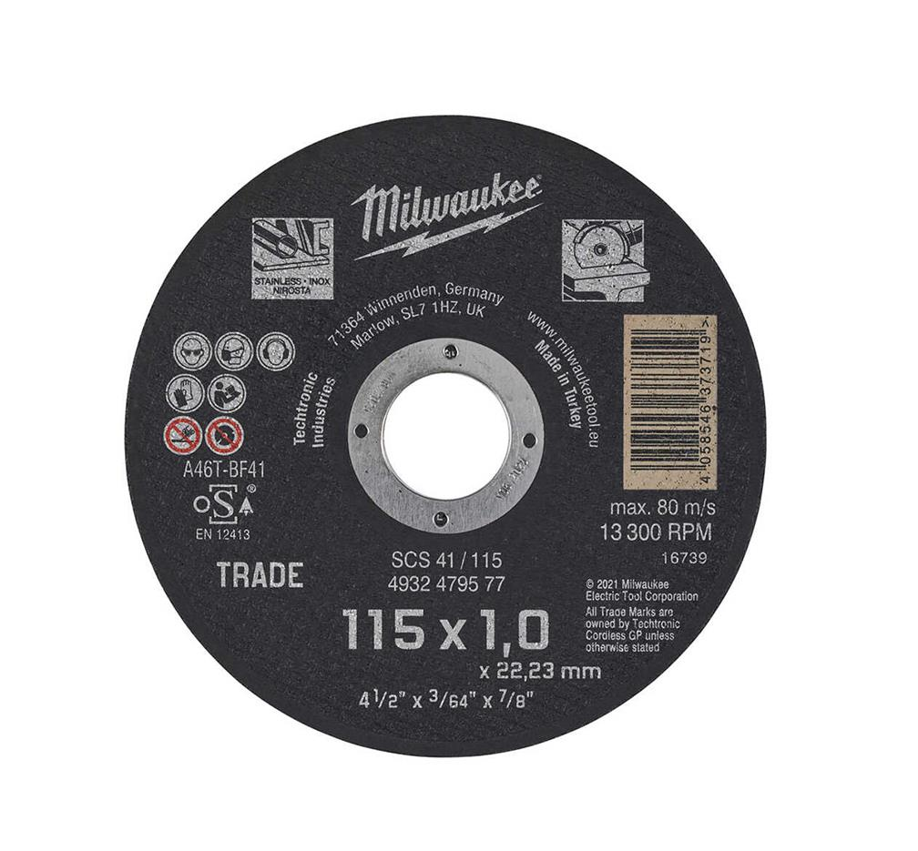 Milwaukee Scs 41 İnox Kesme Taşı 115x1.0mm 10Lu