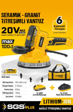 Sgs Akülü Seramik Granit Titreşimli Vantuz 2.0Ah